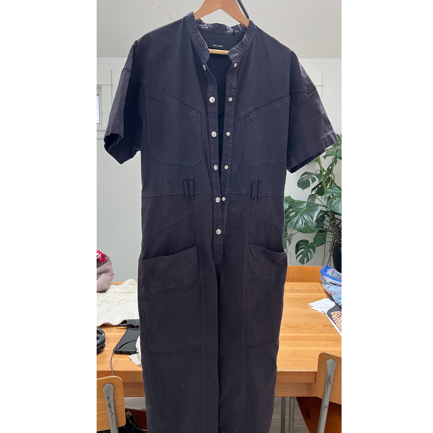 Isabel Marant "Etundra" Jumpsuit in "Washed Black" (IRL like a purple?), size 36 (fits size 2/4)