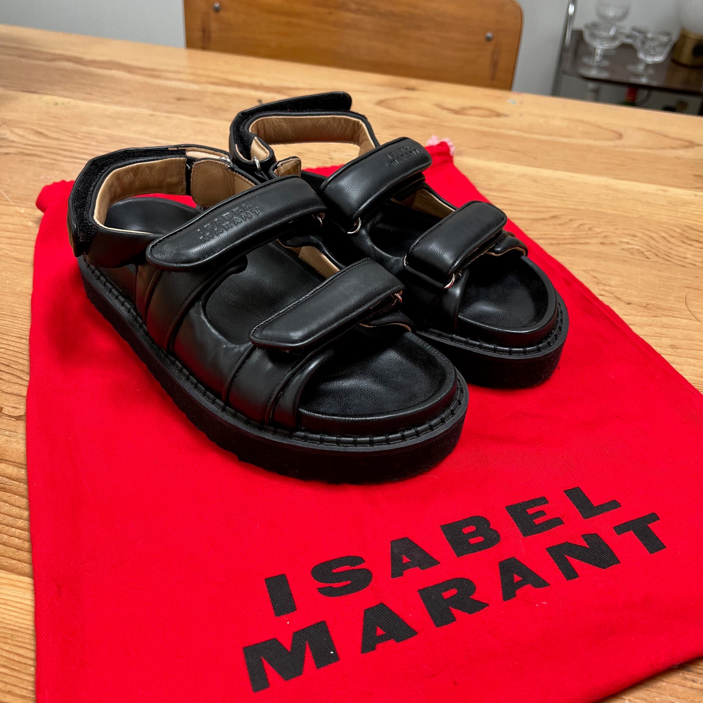 Isabel Marant "Madee" Sandals in Black, size 38 (fits like 7.5)