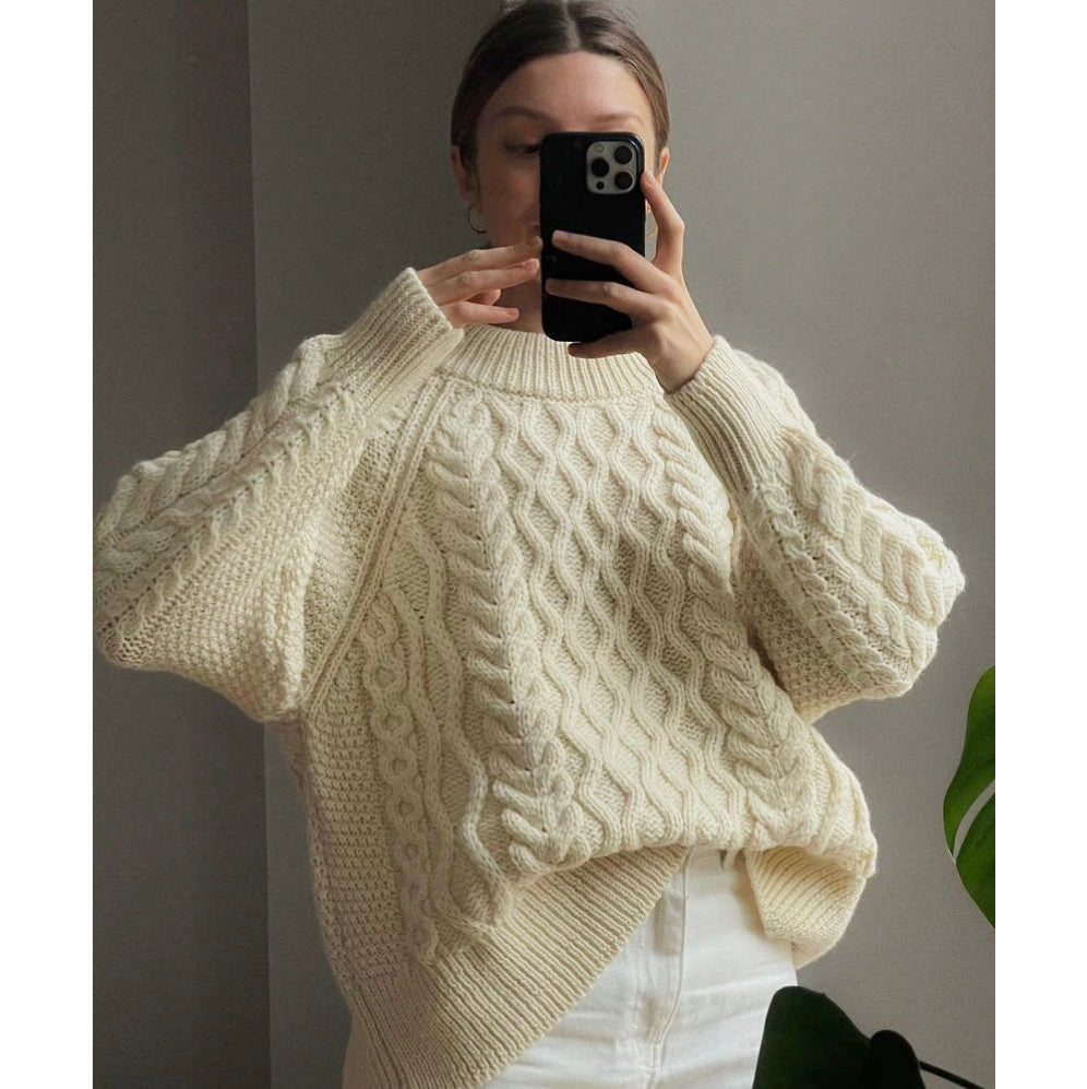 Toast Cable Knit Sweater in Ivory, size Large