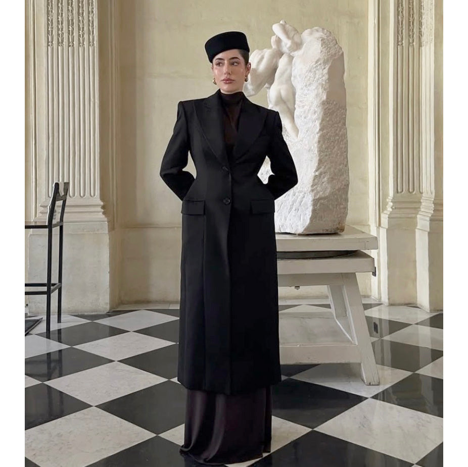 Source Unknown "Holin" Hourglass Coat in Black, size Medium (fits S/M)