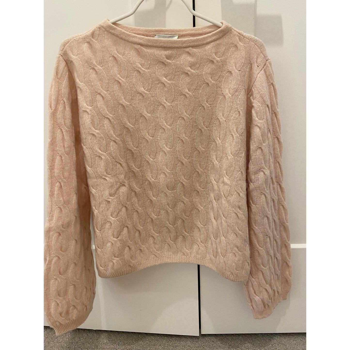 Forte.Forte Blush Pink Cable Knit Sweater, size "1" (size small)