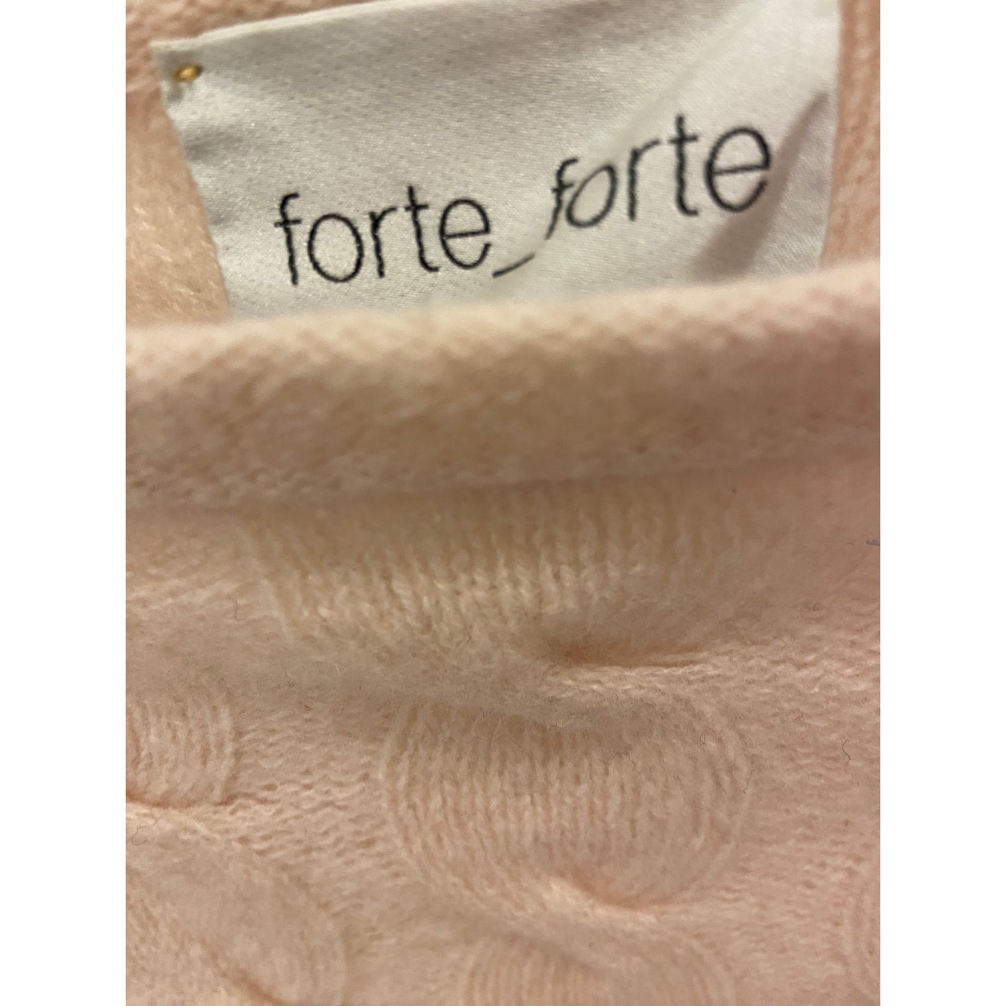 Forte.Forte Blush Pink Cable Knit Sweater, size "1" (size small)