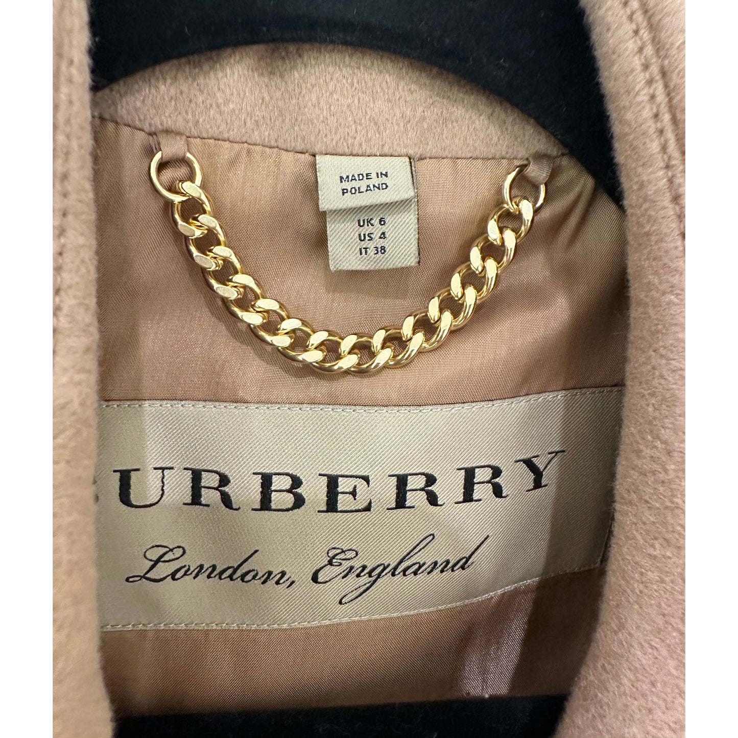 Manteau portefeuille ceinturé en cachemire Burberry, taille 4 (convient à une taille 2)