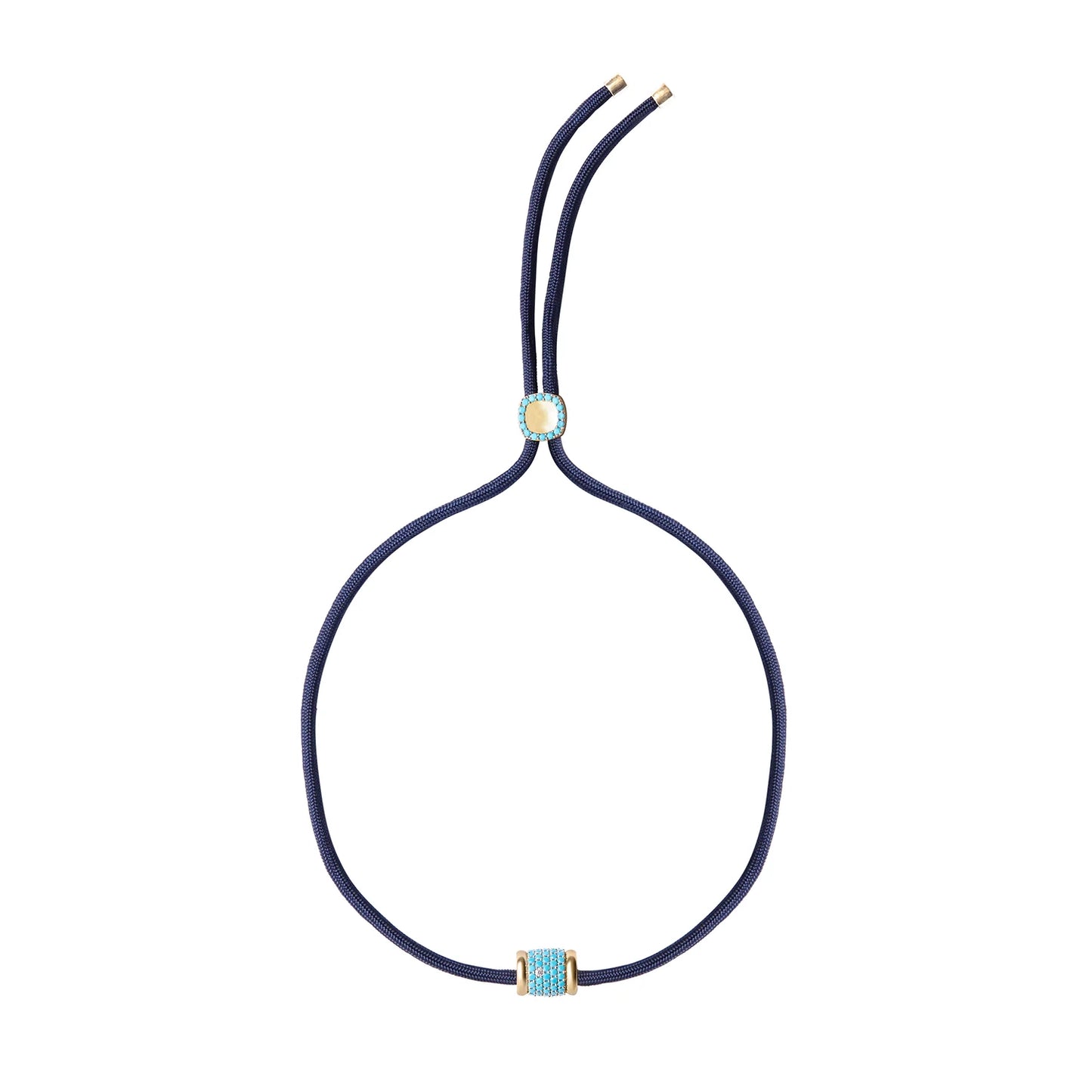 Dorsey Nano Turquoise and Diamond Paracord Necklace in Navy