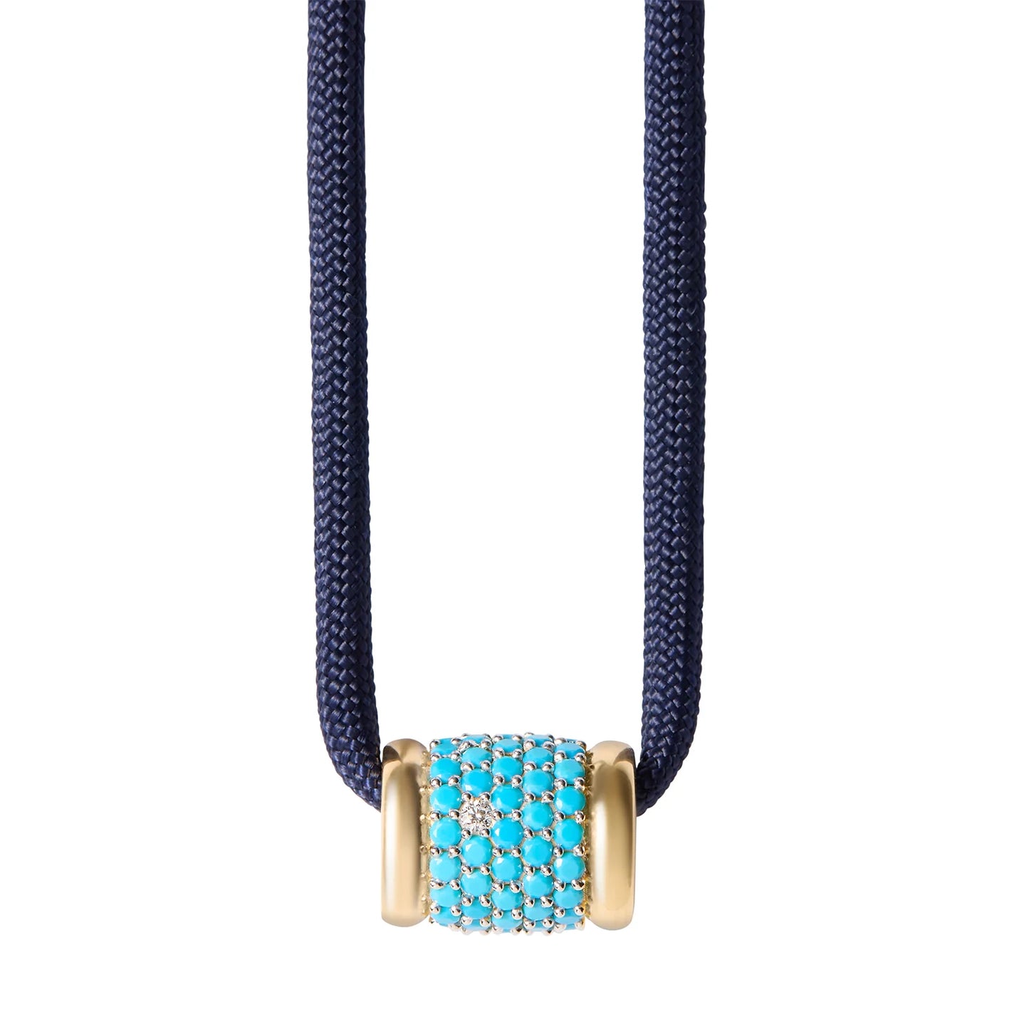 Dorsey Nano Turquoise and Diamond Paracord Necklace in Navy