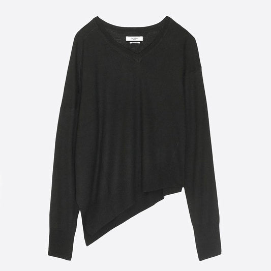 Isabel Marant Etoile "Astia" asymetrical black sweater, size 36. Fits like a size small