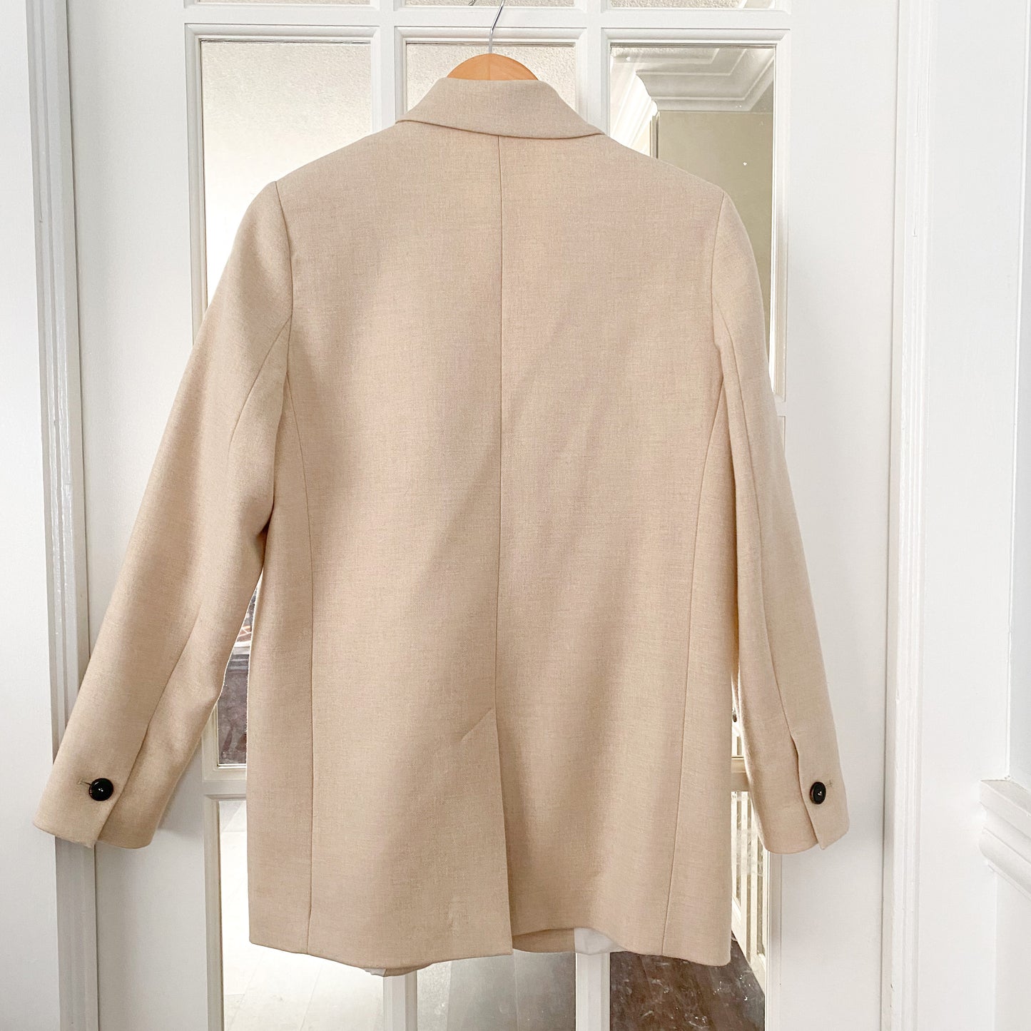 Pomandere Single Breasted Wool Blend Blazer in Cream/Beige, size 38 (fits XS)