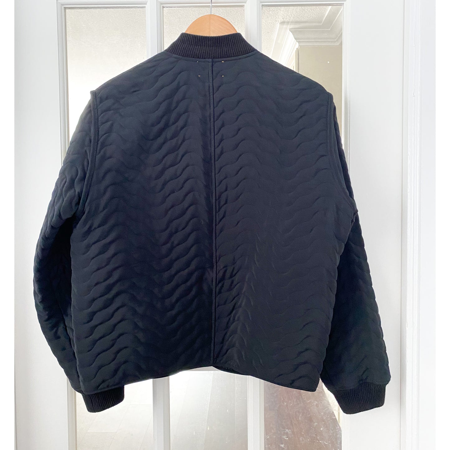 Forte_Forte Black Crepe De Chine Quilted Jacket, size "0" (fits XS/S)