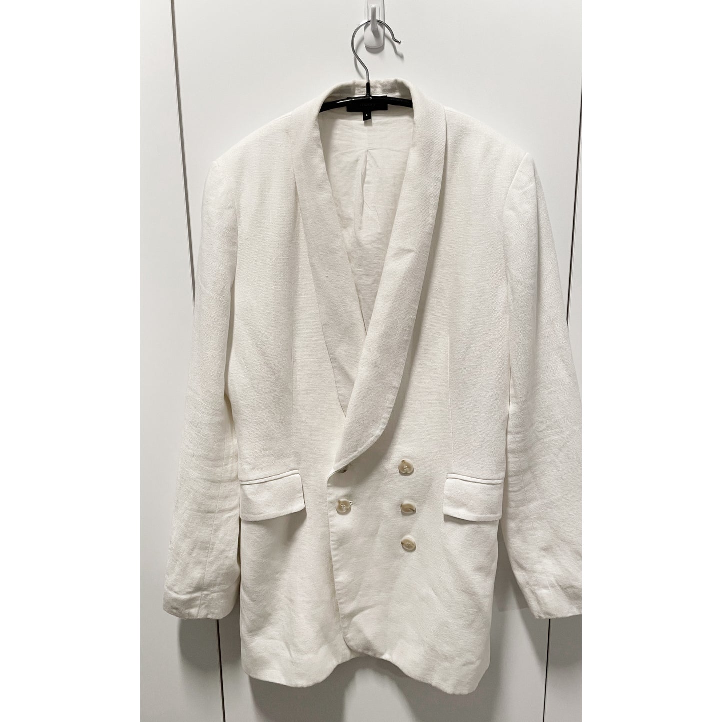 Theory White Linen Shawl Collar Blazer, taille 6 * modifié *