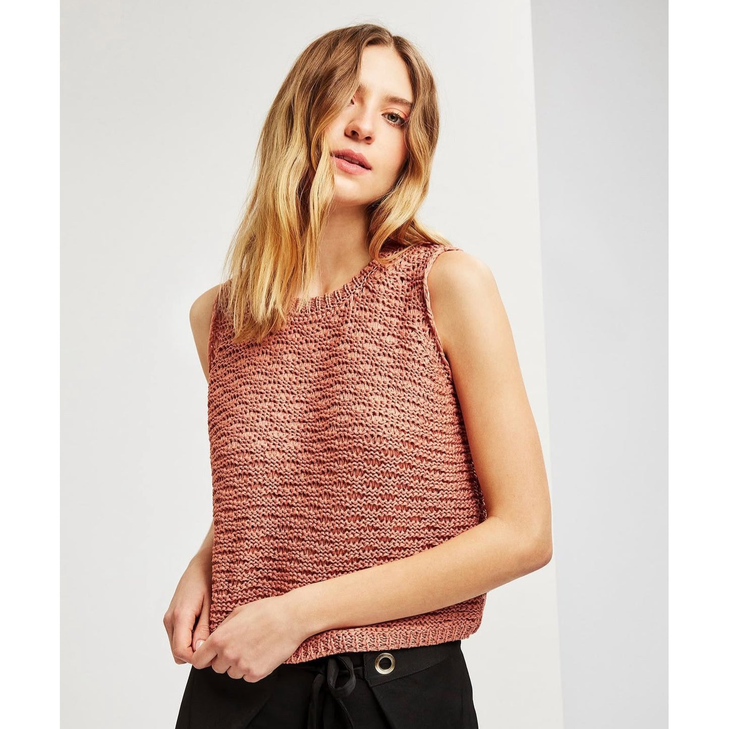 Mila Zovko "Eve" Tank in Salmon, size Small