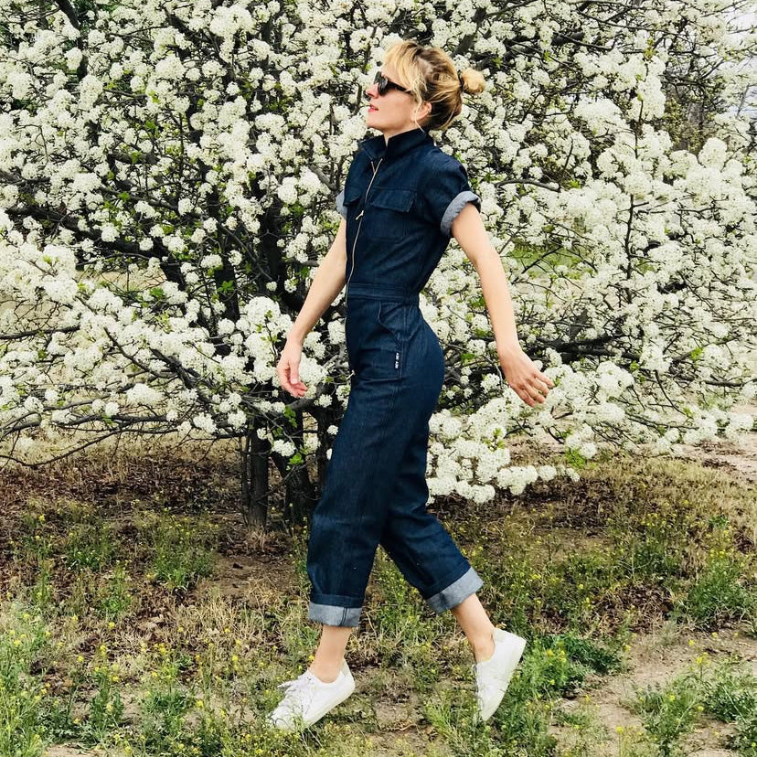 Garbo "Hey Hey" Denim Jumpsuit, size 40 (fits like a US size 4)