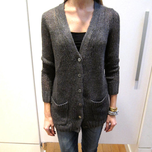 Cardigan Inhabit en soie/lin, taille P (XS)