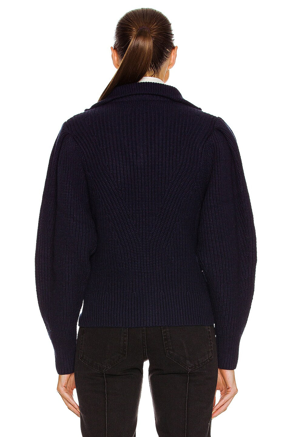 Isabel Marant "Abby" Zip-Front Cardigan in Navy, size 36