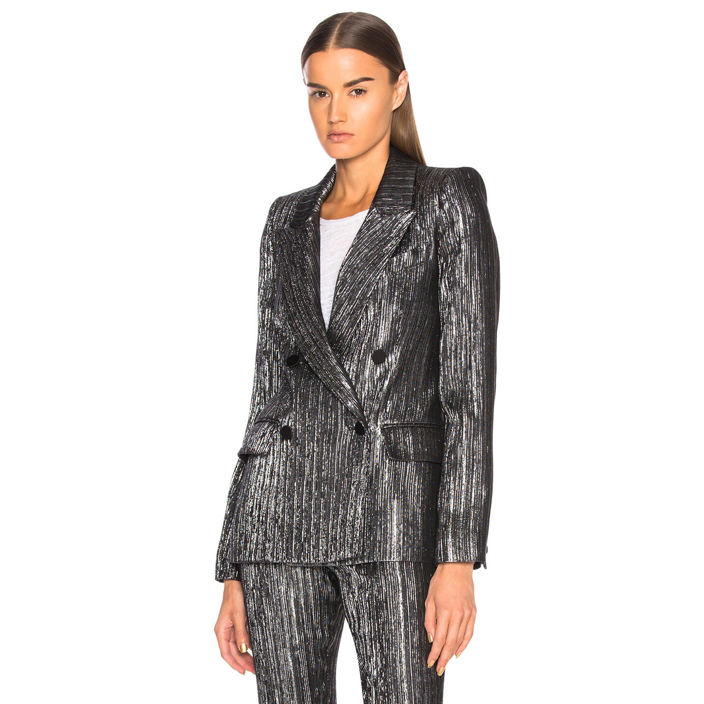 Isabel Marant "Denel" Blazer in Silver, size 40 (fits like size 4/6)