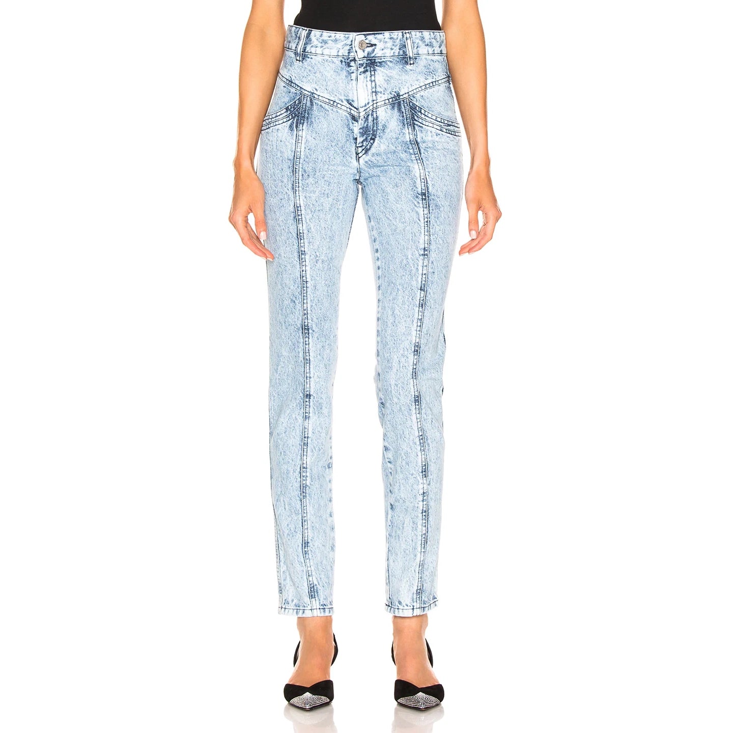 Isabel Marant "Lorricka" Jeans in Blue Snow, size 38