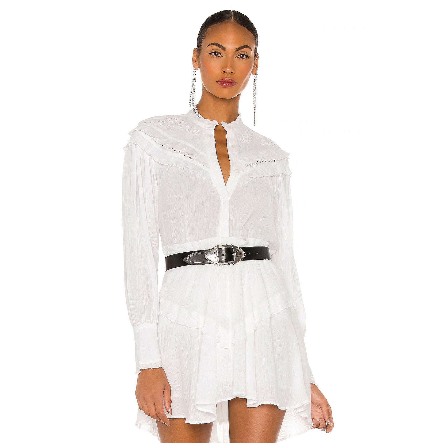 Isabel Marant Etoile "Izae" Crinkled Blouse in White, size 36
