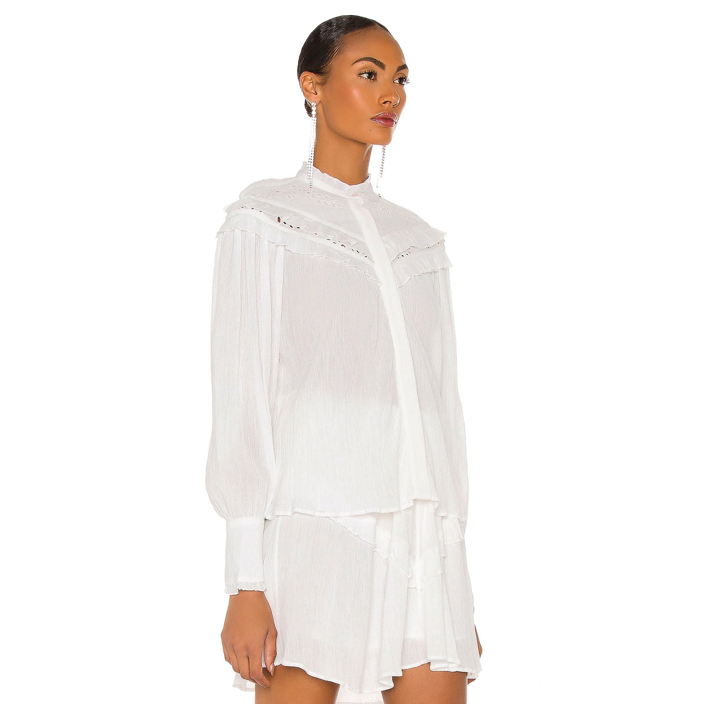 Isabel Marant Etoile "Izae" Crinkled Blouse in White, size 36
