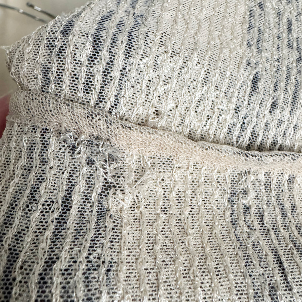 IN THE MOOD FOR LOVE "Carita" Striped Sequin Top in Silver, size XS