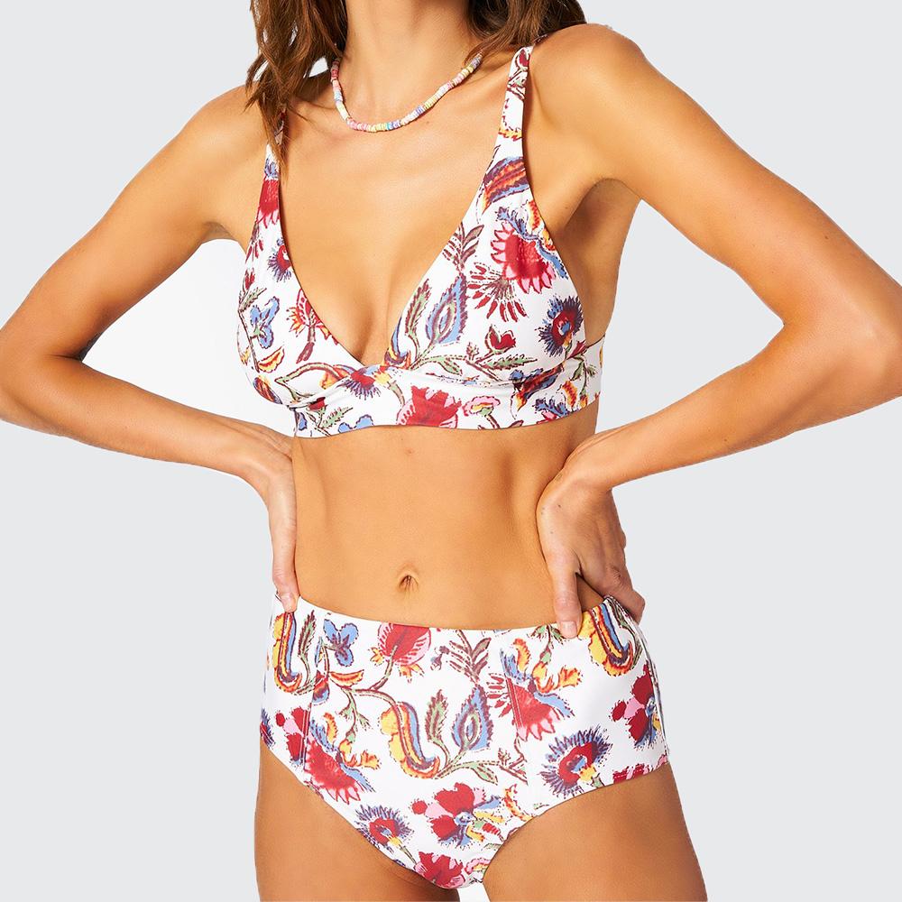 Bikini fleuri rose Xirena, taille Medium