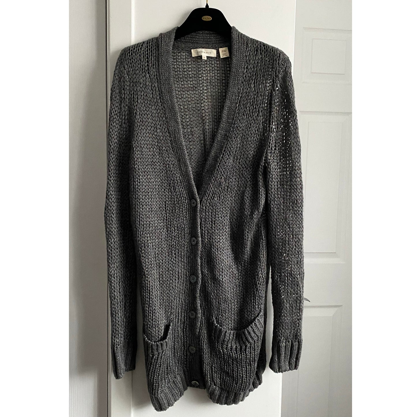 Inhabit Grey Silk/linen Cardigan, size P (XS) ** as is **