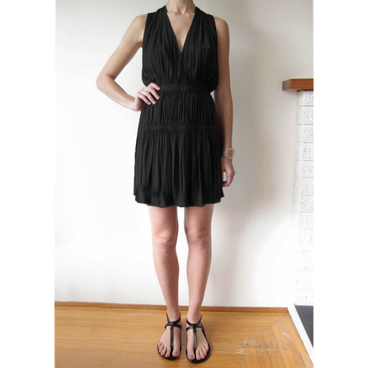 Isabel Marant Gathered Mini Dress in Black, size 36 (size 2)