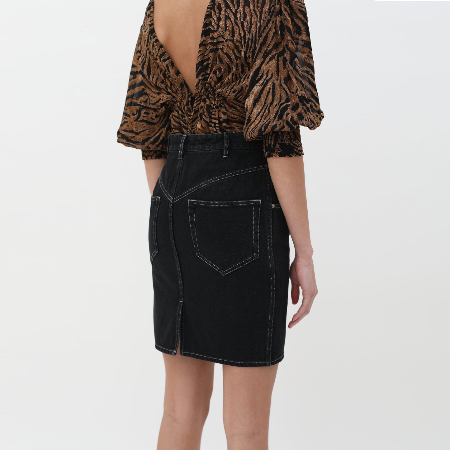 Isabel Marant "Lorine" Black denim mini skirt, size 38, or like a 2/4
