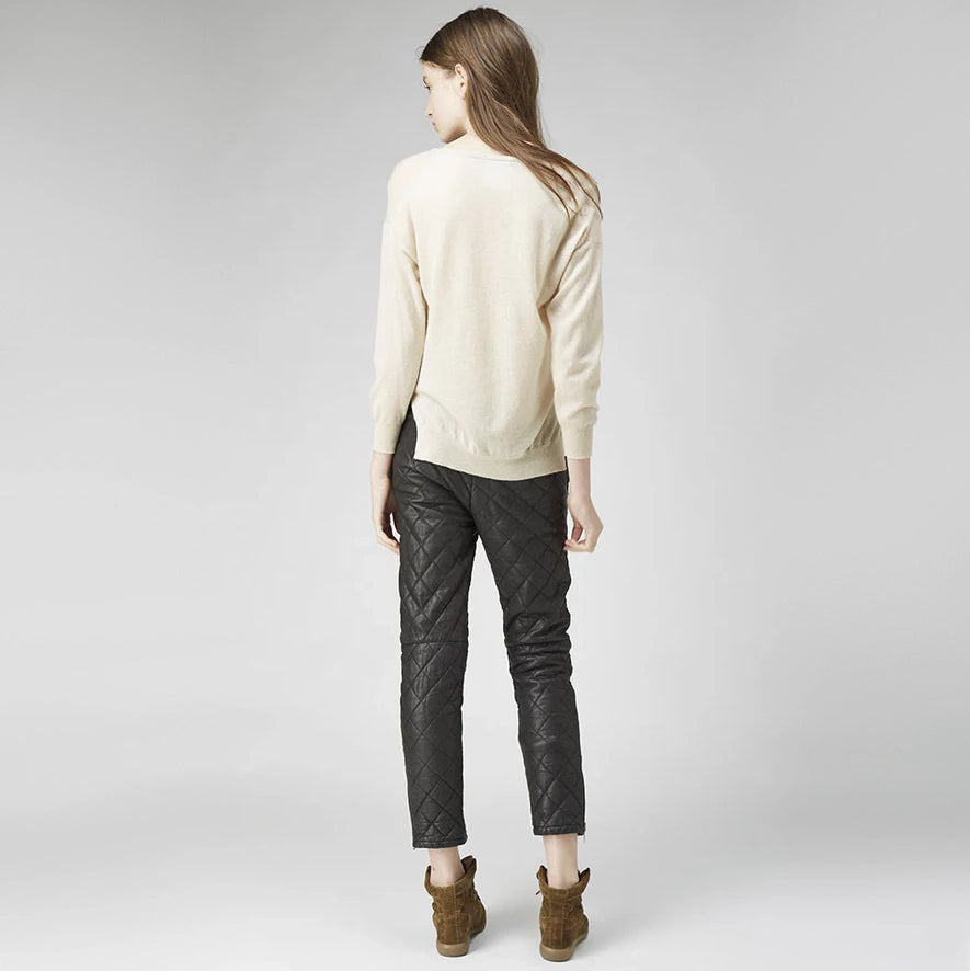 Isabel Marant "Broson" Quilted leather pants in Black, size 40 (fits like size small)