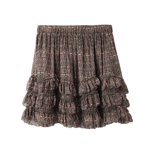 Mini-jupe "Wesley" en soie imprimée Isabel Marant, taille 36