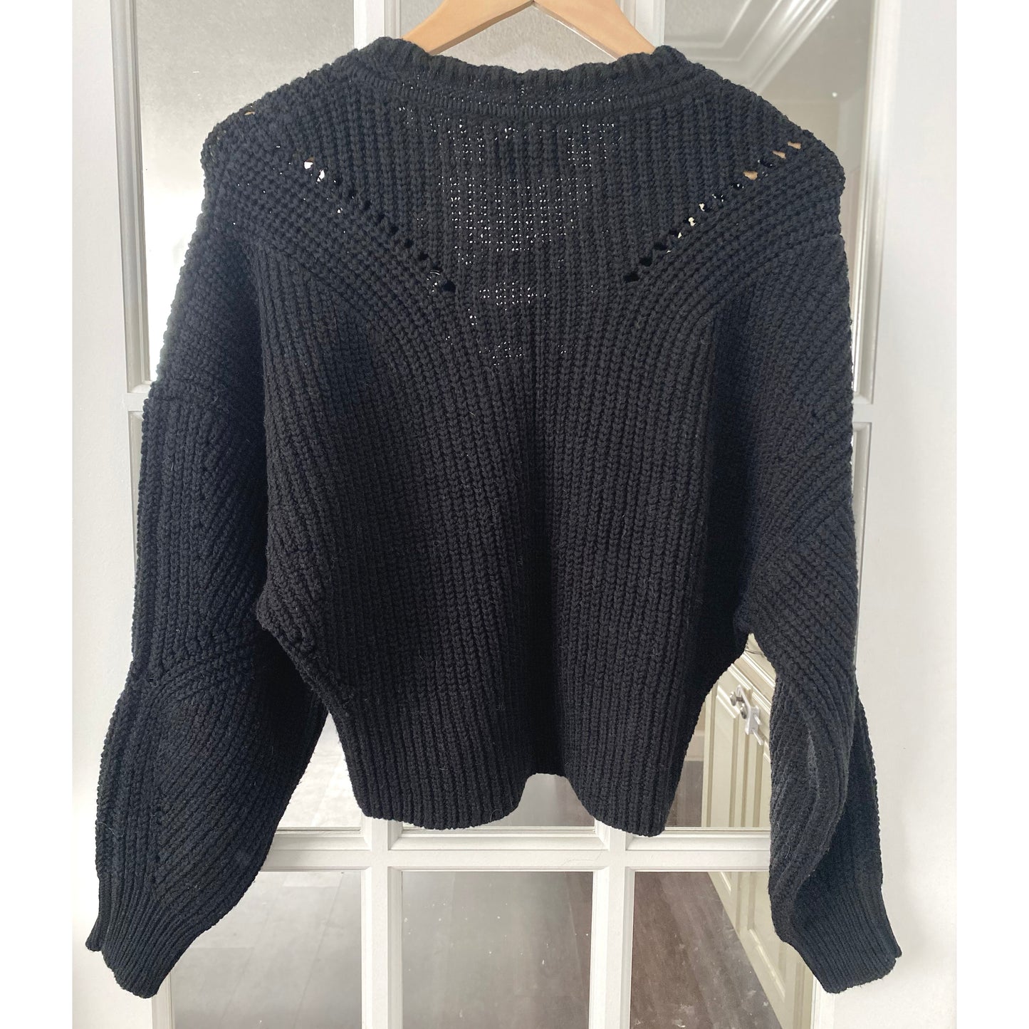 Isabel Marant "Laley" Lace up Front Sweater in Black, size 36 (fits like an XS/S)