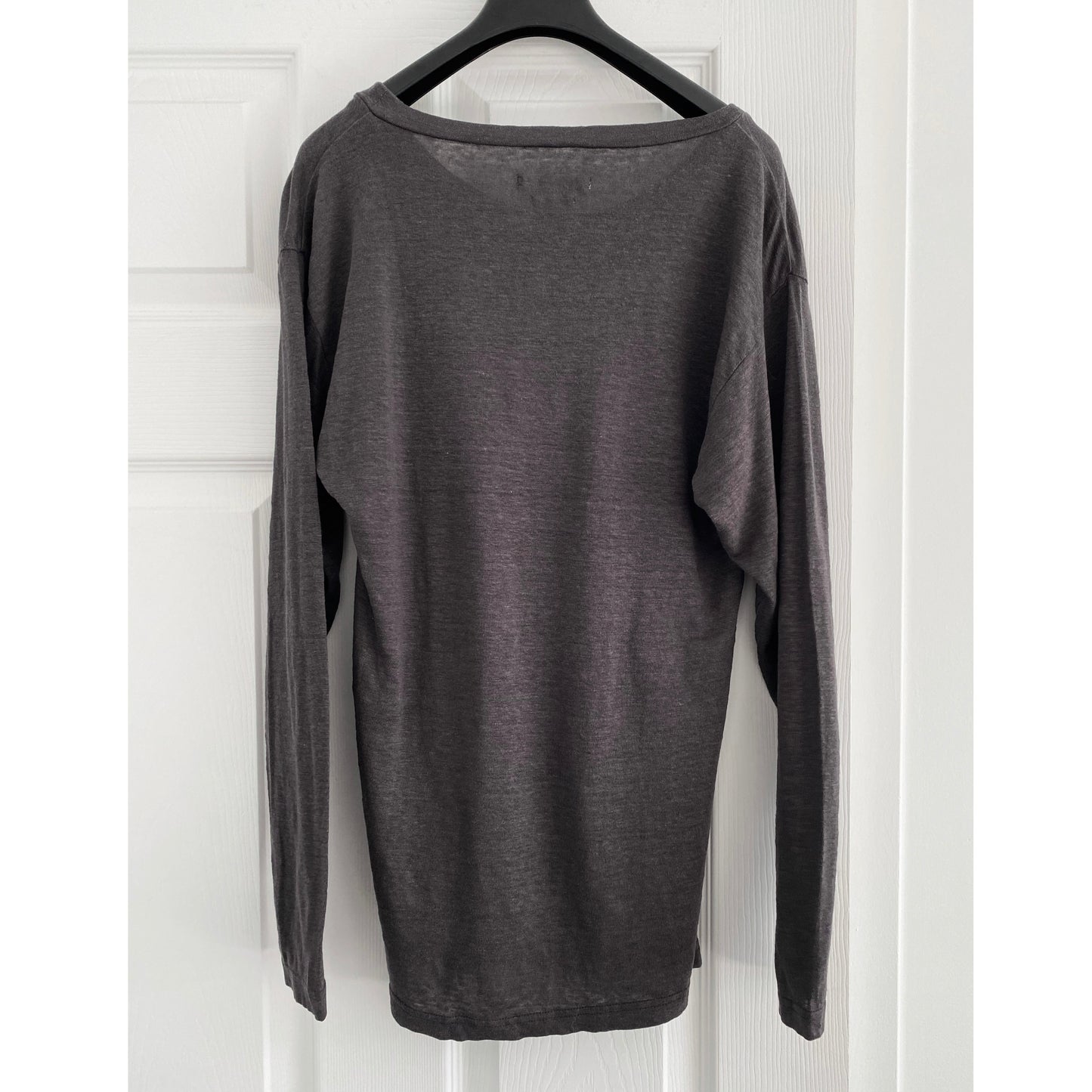 Isabel Marant Etoile Grey Linen Long Sleeve T-Shirt, size XS