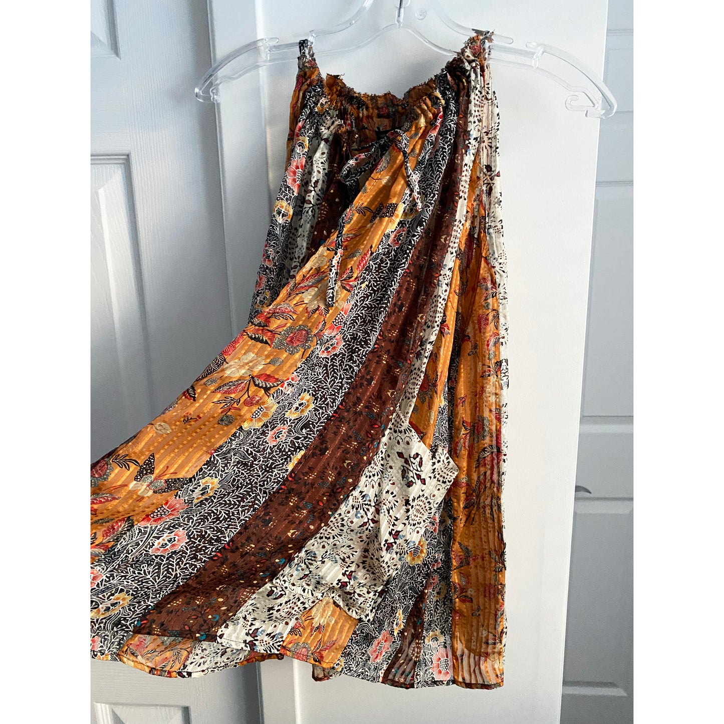 Isabel Marant Haut patchwork en soie imprimée orange, taille 36