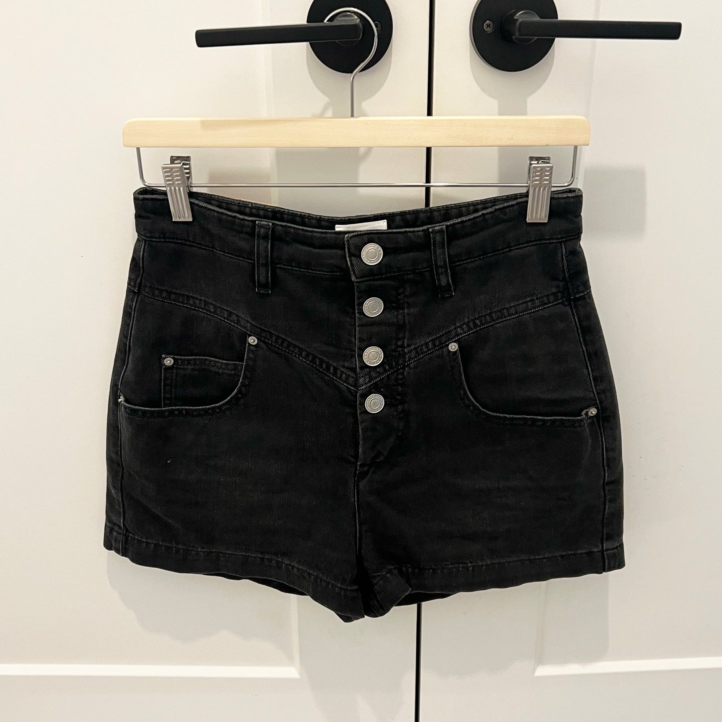 Isabel Marant Etoile "Jovany" Denim Shorts in Black, size 38