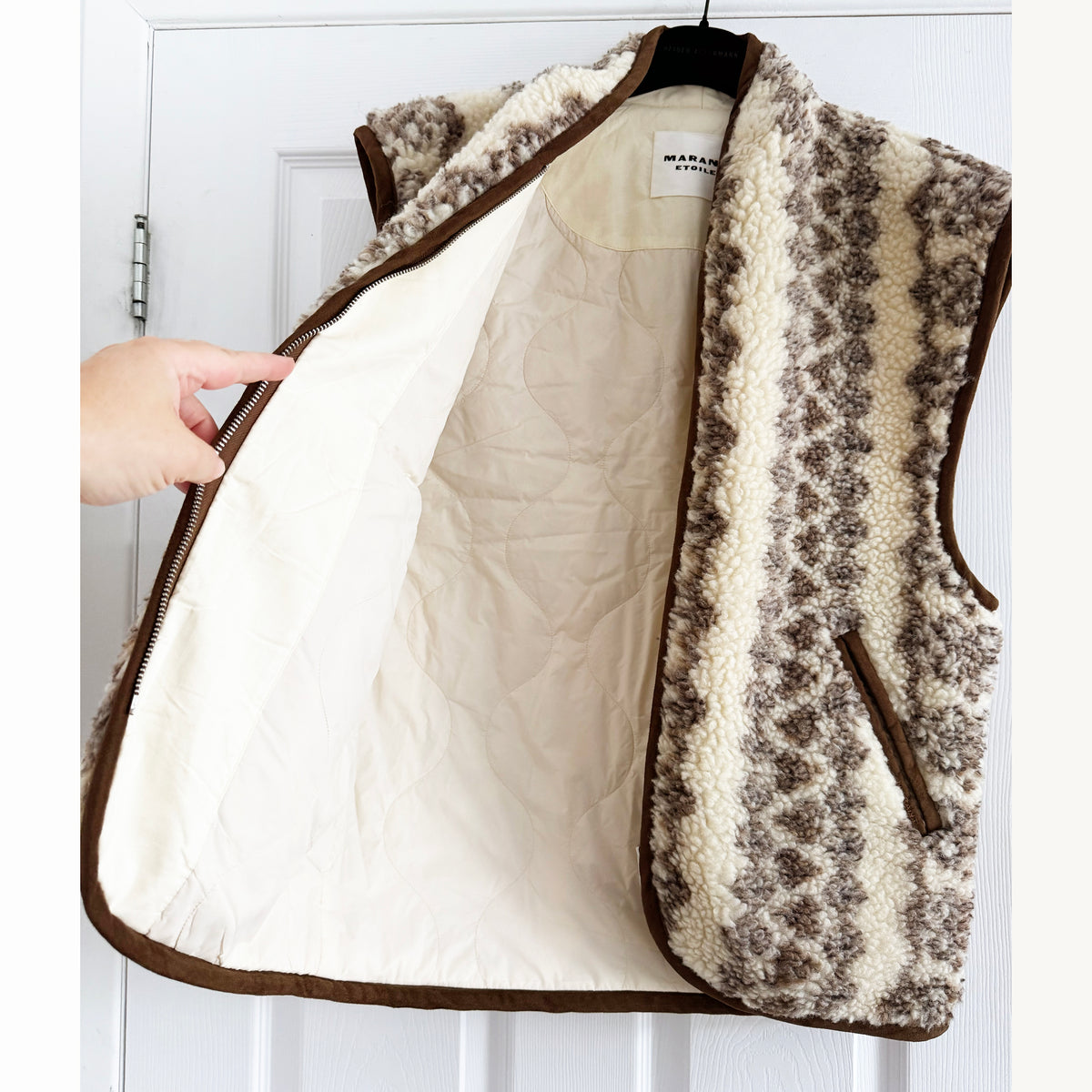 Isabel Marant "Maximilia" Wool Fleece Vest in Beige, Size "1" (Medium ish?)