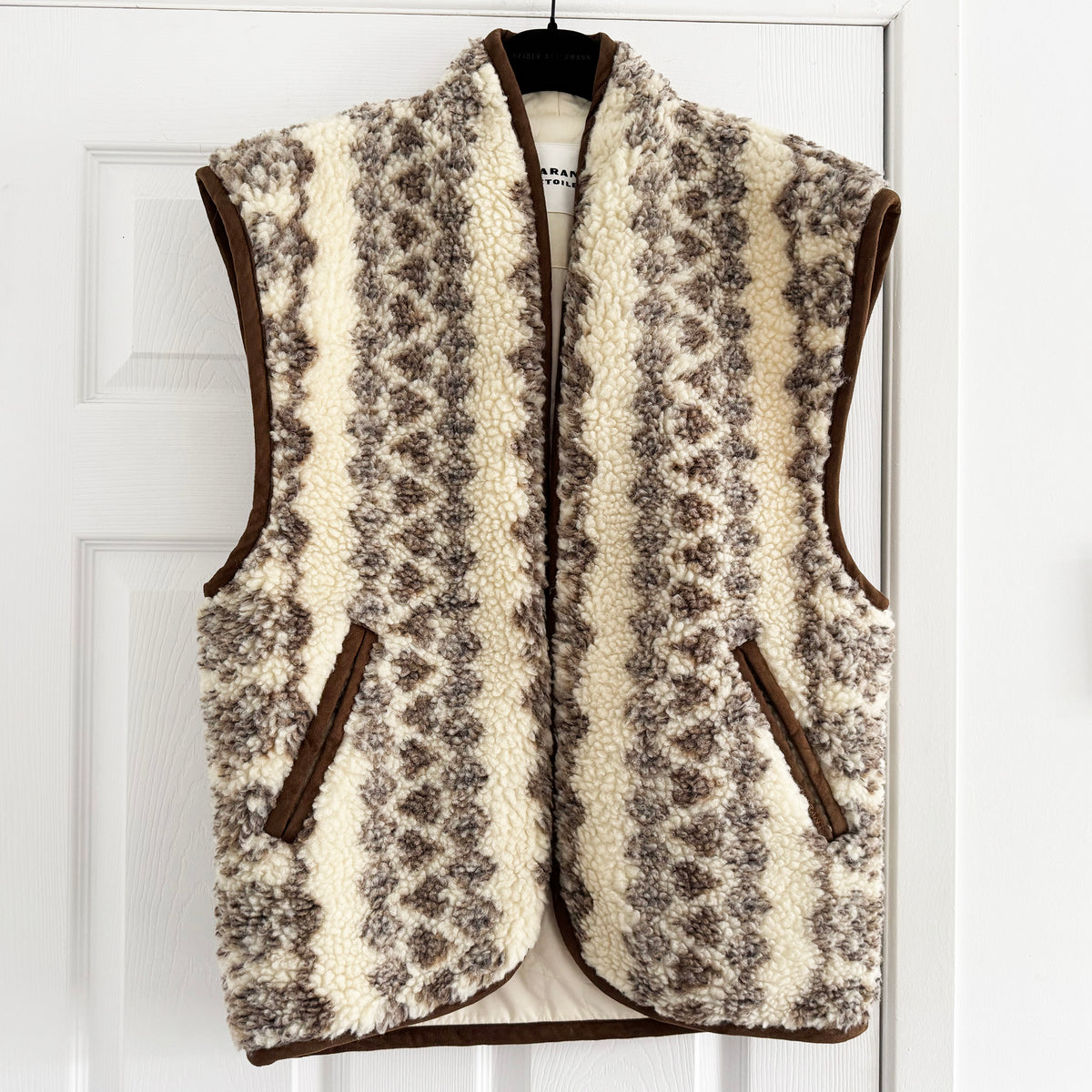 Isabel Marant "Maximilia" Wool Fleece Vest in Beige, Size "1" (Medium ish?)