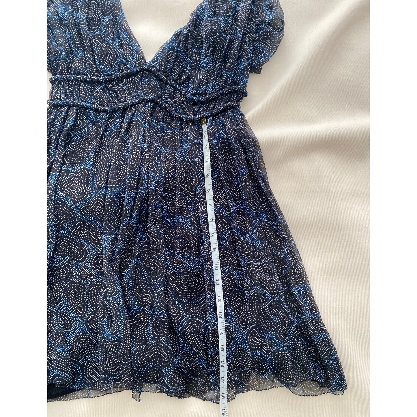 Robe en soie bleue imprimée Isabel Marant Étoile "Estelle", taille 36. Taille comme un 4