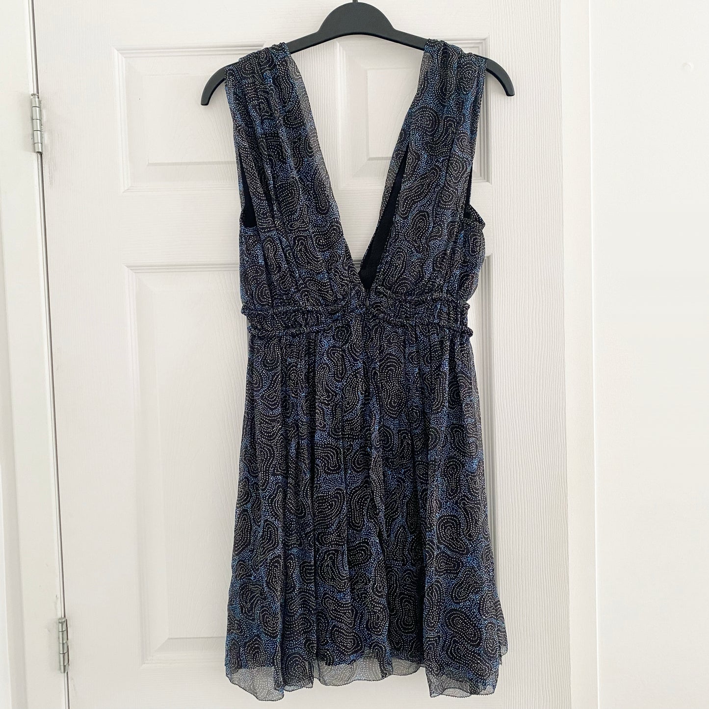 Robe en soie bleue imprimée Isabel Marant Étoile "Estelle", taille 36. Taille comme un 4