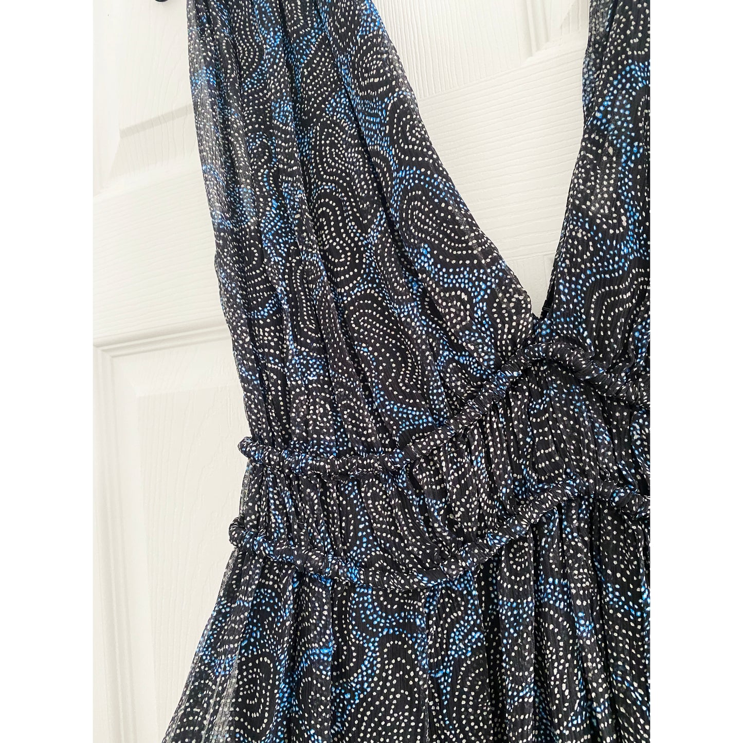 Robe en soie bleue imprimée Isabel Marant Étoile "Estelle", taille 36. Taille comme un 4