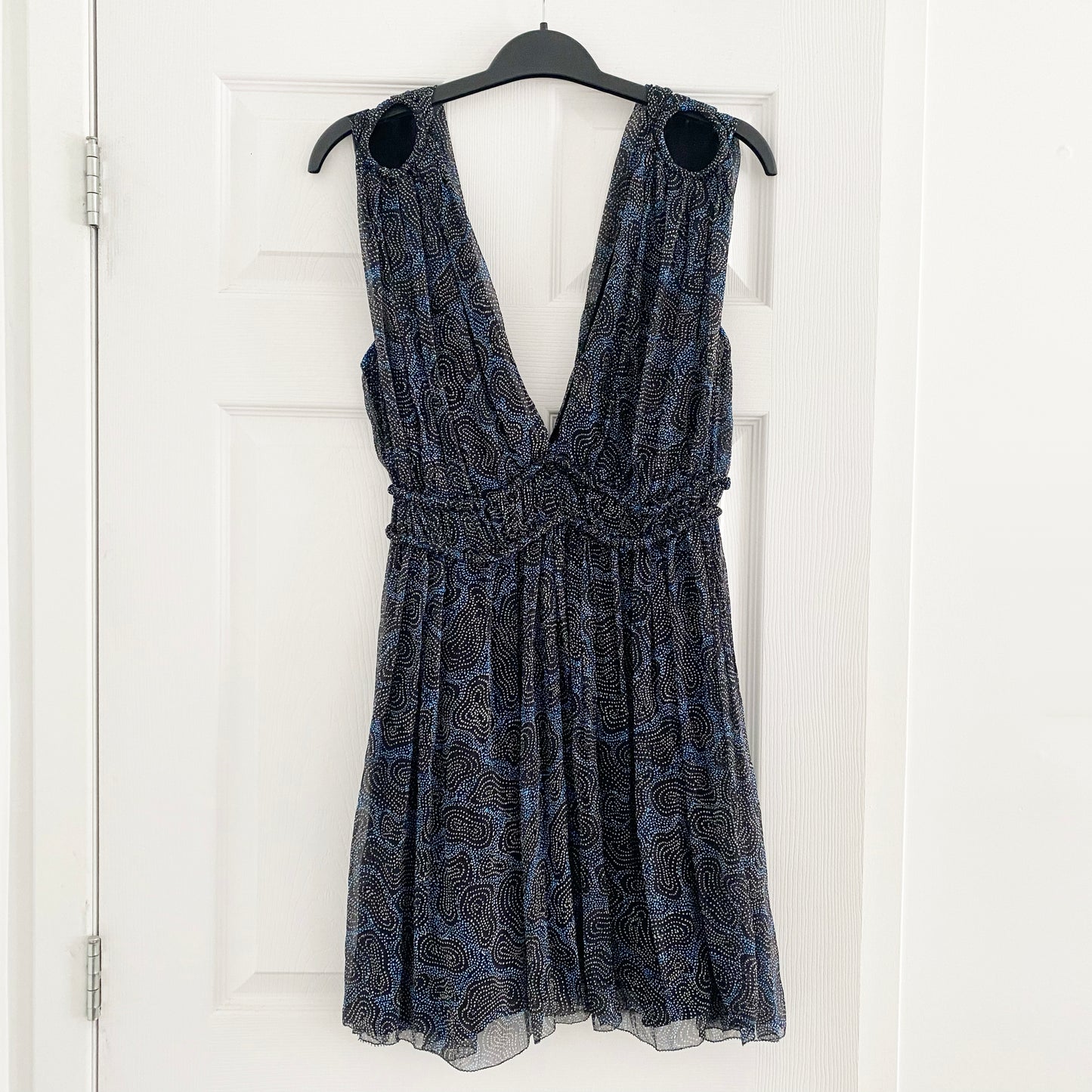 Robe en soie bleue imprimée Isabel Marant Étoile "Estelle", taille 36. Taille comme un 4