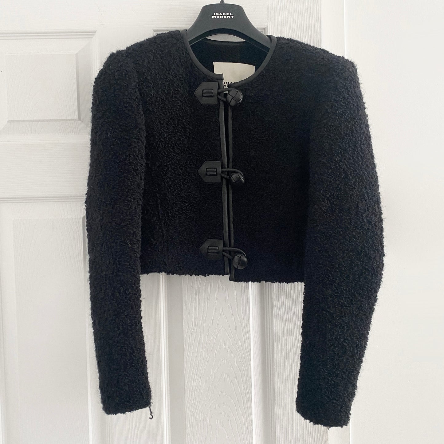 Isabel Marant "Gradilia" Cropped Bouclé Jacket in Black, size 36