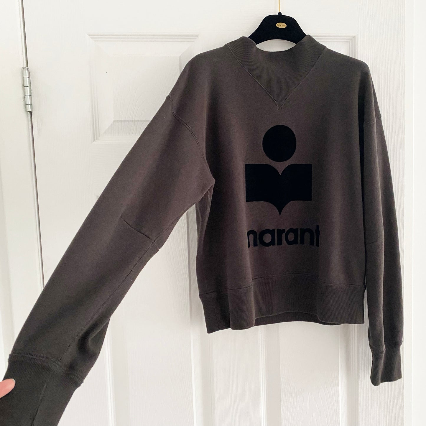 Isabel Marant Etoile "Moby" Sweatshirt in "Faded Black" (it's Brown), size 32 (fits like XS/S)