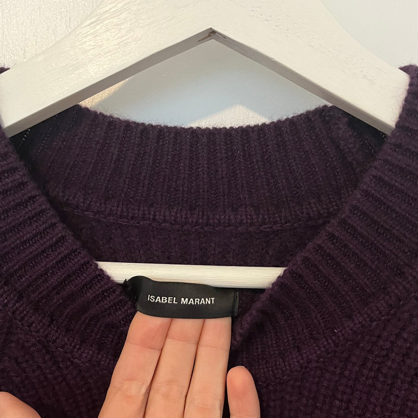 Isabel Marant "Billie" Cashmere Sweater in Dark Purple, size 40