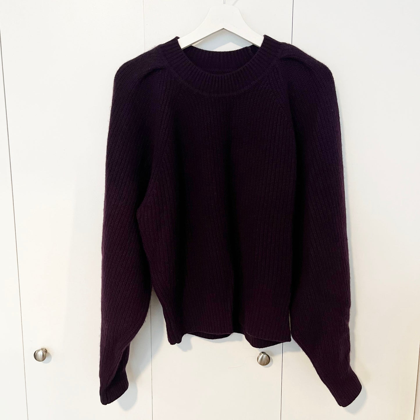 Isabel Marant "Billie" Cashmere Sweater in Dark Purple, size 40