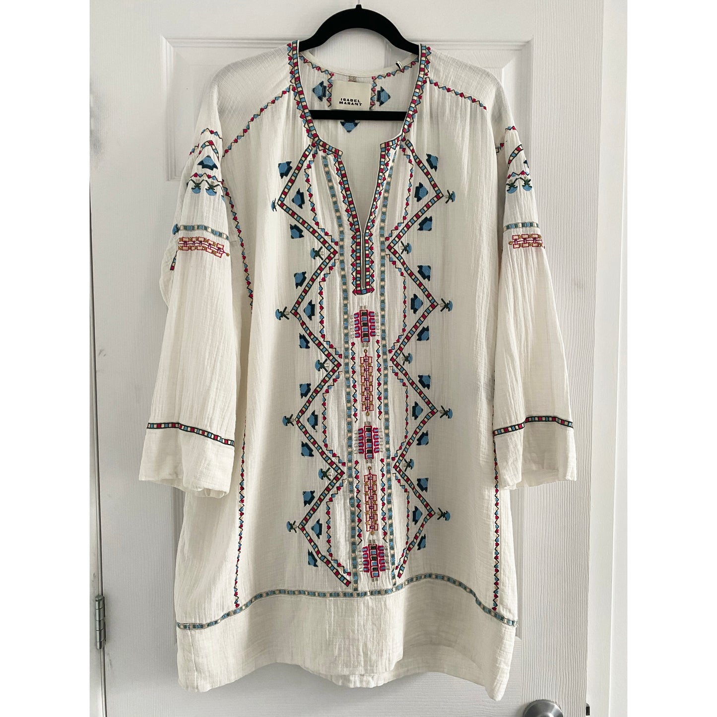 Isabel Marant "Chemsi" Embroidered Dress, size 42 (fits L-XL)