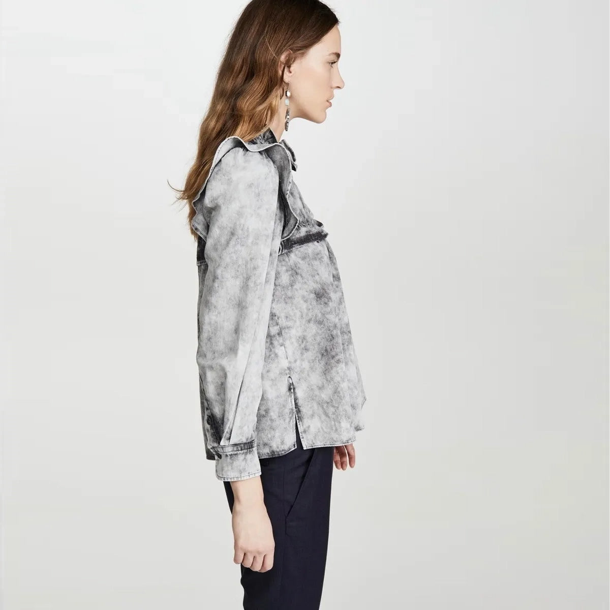 Isabel Marant Etoile "Idety" Grey Denim Shirt, size 38