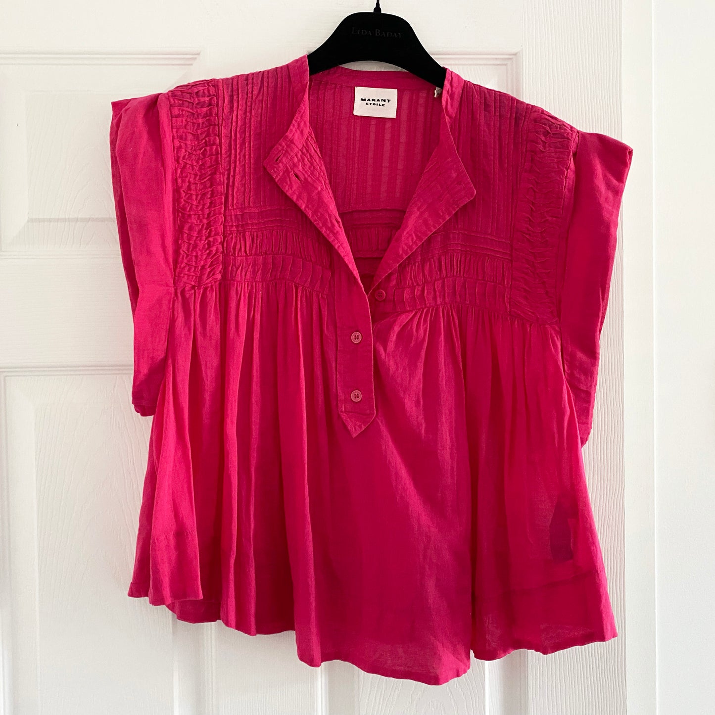 Isabel Marant Etoile "Leaza" Top in Fushia Pink, size 36 (fits like size small)