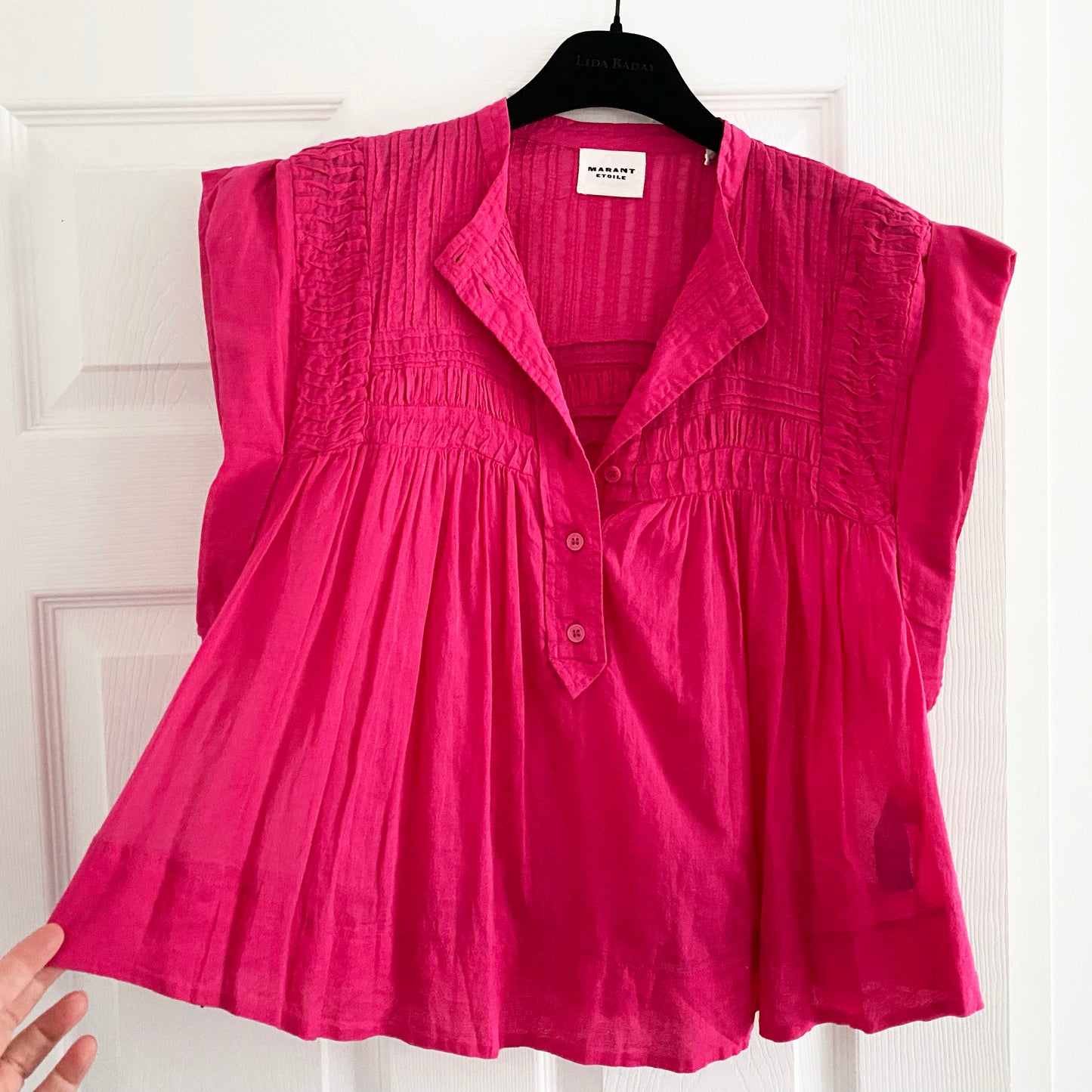 Isabel Marant Etoile "Leaza" Top in Fushia Pink, size 36 (fits like size small)