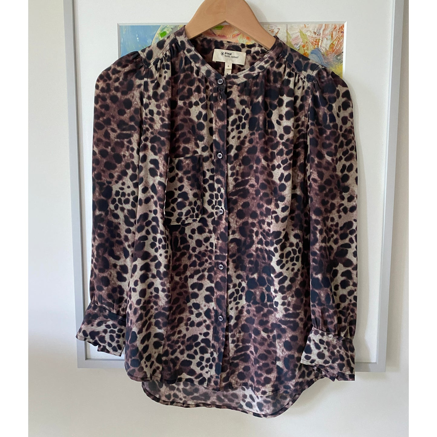 Isabel Marant Etoile "Jemet" Leopard Print Top, size "0" (XS)