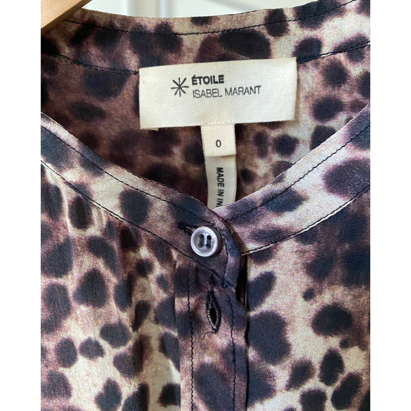 Isabel Marant Etoile "Jemet" Leopard Print Top, size "0" (XS)