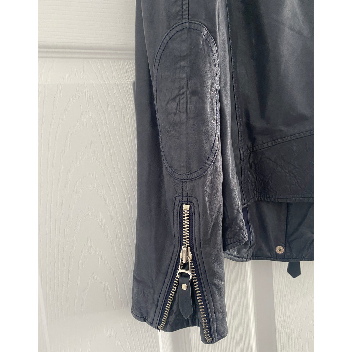 Isabel Marant Etoile "Kady" Leather Jacket in Navy, size 36 (like a 2/4)