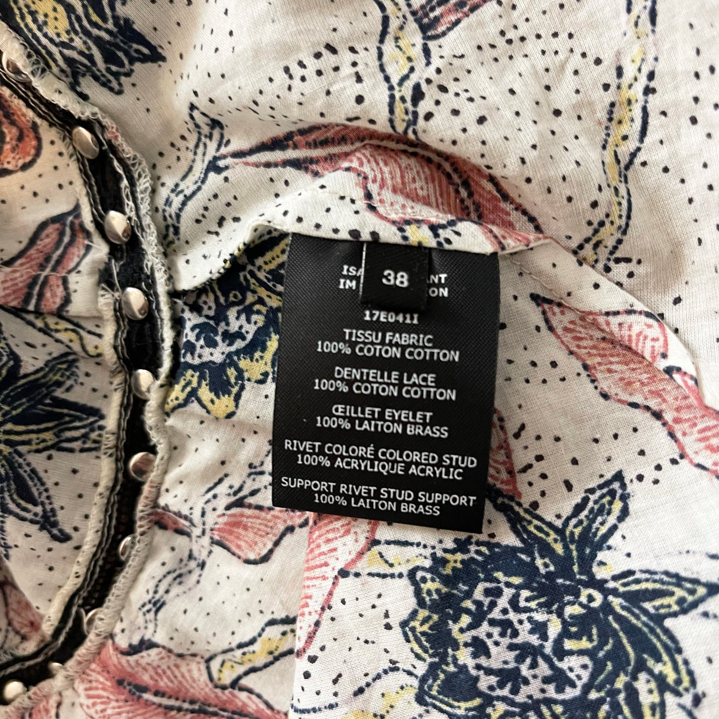 Isabel Marant Printed Cotton Top and Skirt Set, size 38 (fits size 4)